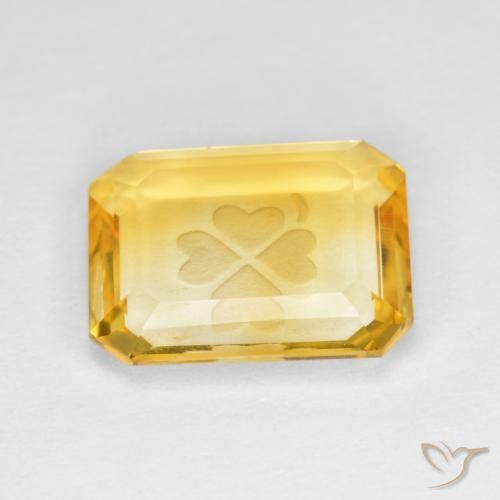 Citrino Oro medio naturale da 3.47 ct, Ottagonale / Taglio smeraldo, Trasparente