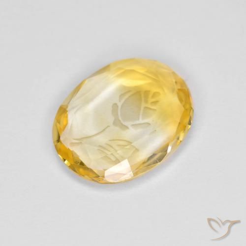 Citrino Dorato naturale da 1.53 ct, Ovale, Trasparente