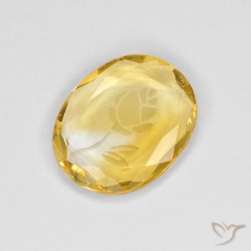 Citrino Dorato naturale da 1.41 ct, Ovale, Trasparente