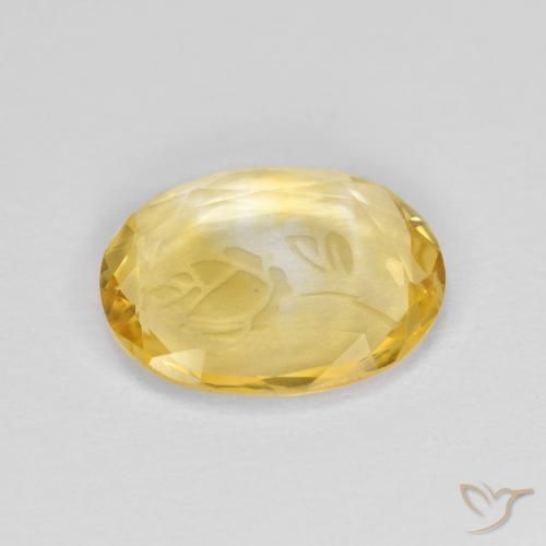 Citrino Oro giallastro naturale da 1.44 ct, Ovale, Trasparente