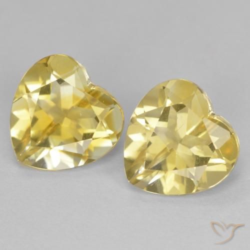 2.37ctw Naturale Giallo chiaro Citrino, Cuore, VS