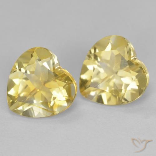 Gemme di Citrino Giallo chiaro naturale da 2.37 ct, Cuore, VS