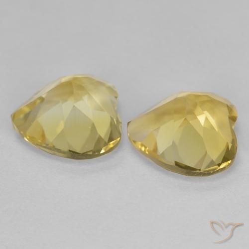 Gemme di Citrino Giallo chiaro naturale da 2.37 ct, Cuore, VS