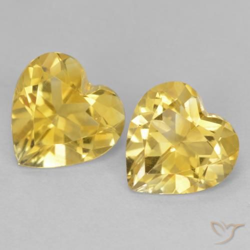 1.97ctw Naturale Giallo dorato chiaro Citrino, Cuore, VS