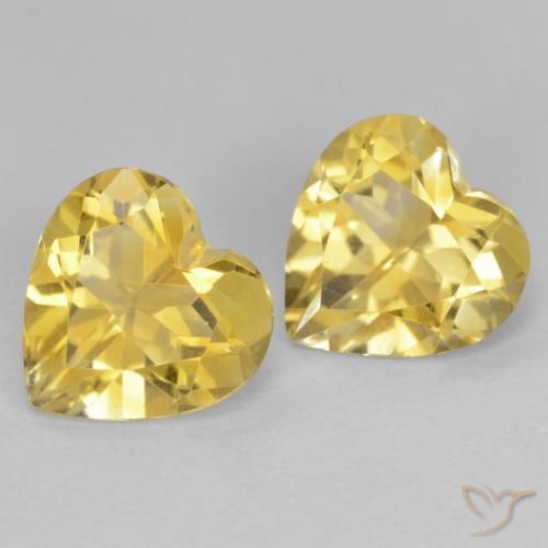 Gemme di Citrino Giallo dorato chiaro naturale da 1.97 ct, Cuore, VS