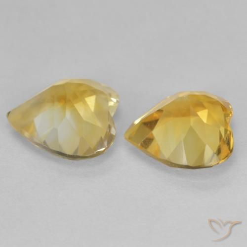 Gemme di Citrino Giallo dorato chiaro naturale da 1.97 ct, Cuore, VS