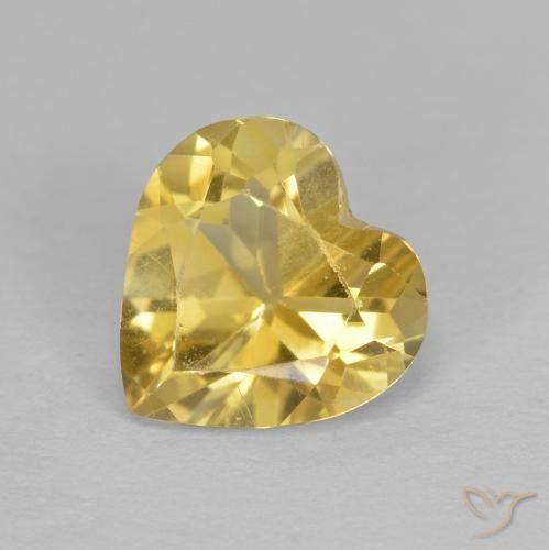 1.00ct Naturale Dorato Citrino, Cuore, VS