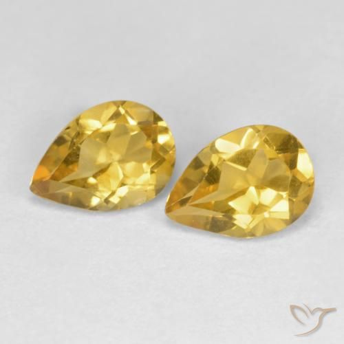 Gemme di Citrino Arancio dorato naturale da 1.21 ct, Forma a pera, VS