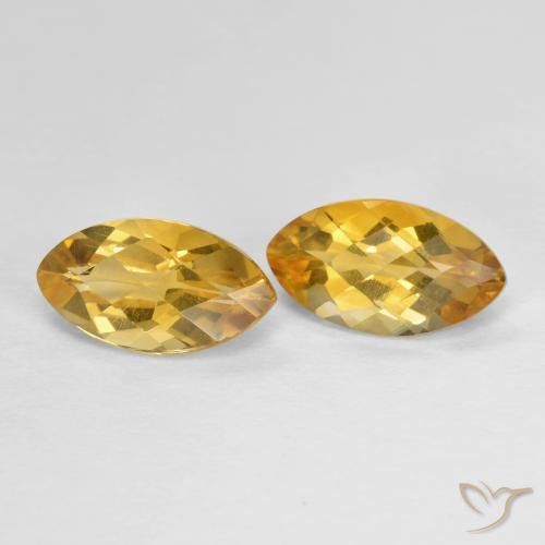 1.99ctw Naturale Dorato medio-scuro Citrino, Taglio marquise, VS