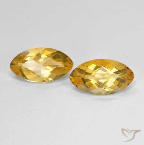 Gemme di Citrino Dorato medio-scuro naturale da 1.99 ct, Taglio marquise, VS