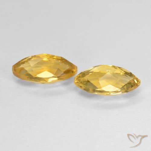 Gemme di Citrino Dorato medio-scuro naturale da 1.99 ct, Taglio marquise, VS