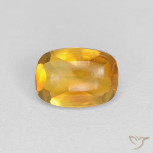 0.86ct Naturale Dorato scuro Citrino, Cuscino, Trasparente