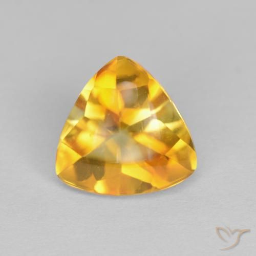 1.61ct Naturale Dorato scuro Citrino, Taglio trillion, Trasparente