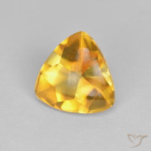 Citrino Dorato scuro naturale da 1.61 ct, Taglio trillion, Trasparente