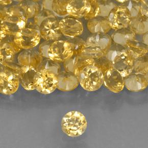 Citrino naturale dorato da 4,81 ct, taglio rotondo, VVS-VS