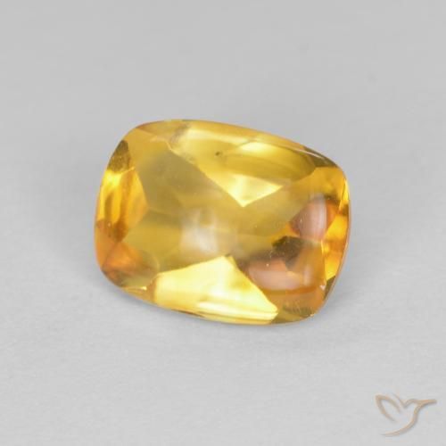 1.26ct Naturale Dorato scuro Citrino, Cuscino, Trasparente