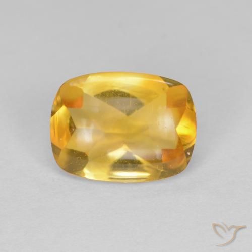 Citrino Dorato scuro naturale da 1.26 ct, Cuscino, Trasparente