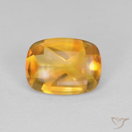1.33ct Naturale Arancio-Oro Citrino, Cuscino, Trasparente