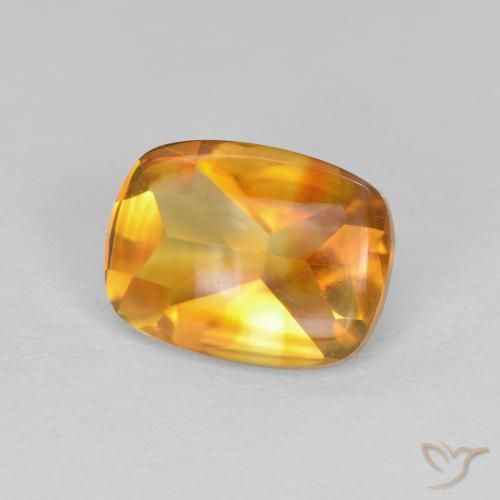 Citrino Arancio-Oro naturale da 1.33 ct, Cuscino, Trasparente