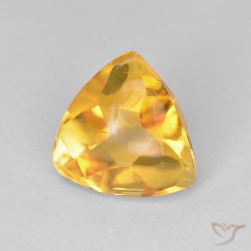 Citrino Arancio dorato naturale da 1.81 ct, Taglio trillion, Trasparente