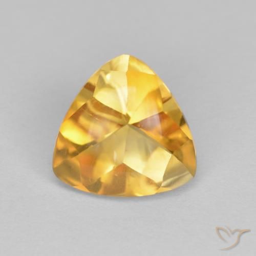 1.70ct Naturale Arancio Dorato Profondo Citrino, Taglio trillion, Trasparente