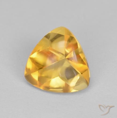 Citrino Arancio Dorato Profondo naturale da 1.70 ct, Taglio trillion, Trasparente