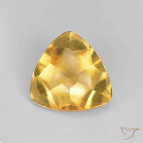 1.48ct Naturale Dorato Citrino, Taglio trillion, Trasparente