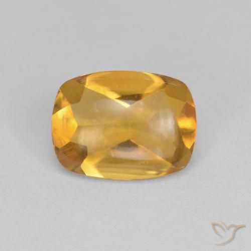 1.36ct Naturale Arancio Medio Citrino, Cuscino, Trasparente