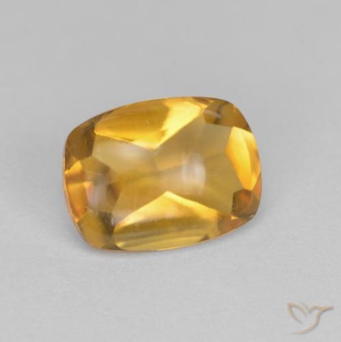 Citrino Arancio Medio naturale da 1.36 ct, Cuscino, Trasparente