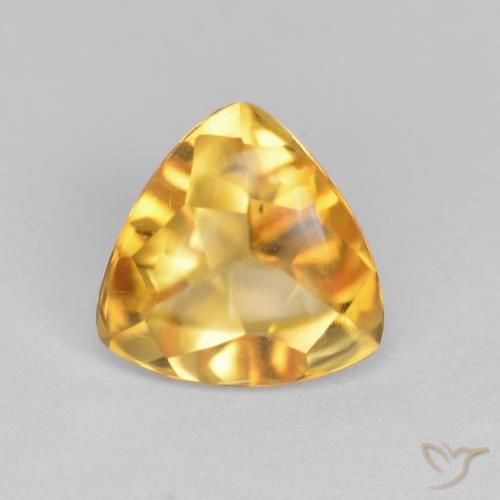 1.56ct Naturale Arancio Dorato Profondo Citrino, Taglio trillion, Trasparente