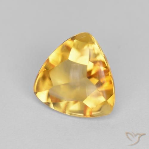Citrino Arancio Dorato Profondo naturale da 1.56 ct, Taglio trillion, Trasparente