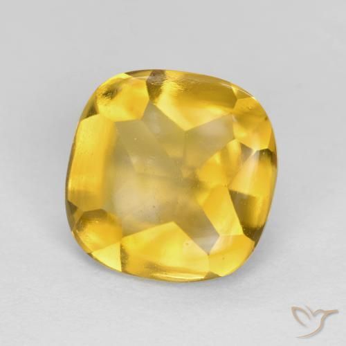 3.40ct Naturale Dorato Citrino, Cuscino, Trasparente