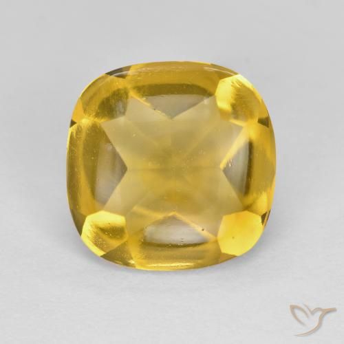 Citrino Dorato naturale da 3.40 ct, Cuscino, Trasparente