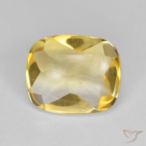 4.80ct Naturale Oro brillante Citrino, Cuscino, Trasparente