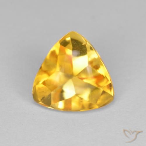 1.72ct Naturale Oro medio Citrino, Taglio trillion, Trasparente