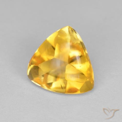 Citrino Oro medio naturale da 1.72 ct, Taglio trillion, Trasparente