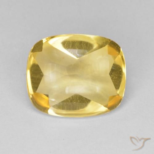 4.96ct Naturale Dorato Citrino, Cuscino, Trasparente
