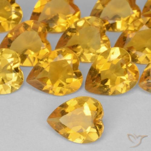 Citrino Dorato medio naturale da 0.45 ct, Cuore, VS