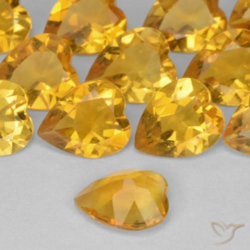 Citrino Dorato medio naturale da 0.45 ct, Cuore, VS
