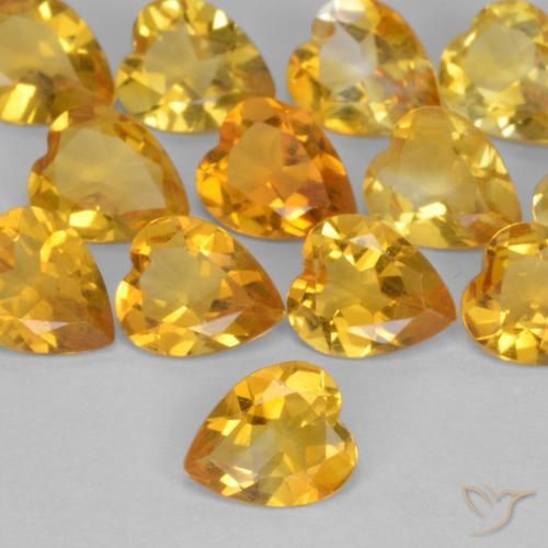 Citrino Arancio Dorato Profondo naturale da 0.44 ct, Cuore, VS