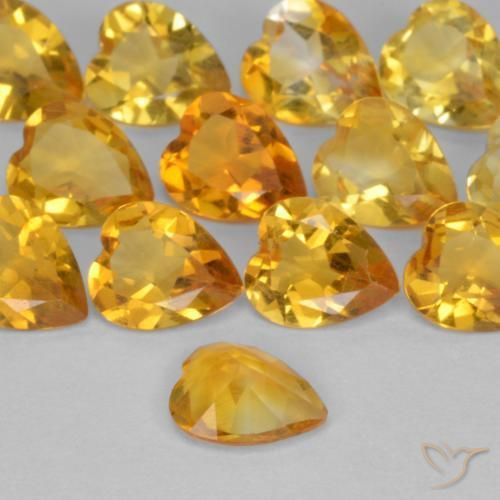 Citrino Arancio Dorato Profondo naturale da 0.44 ct, Cuore, VS