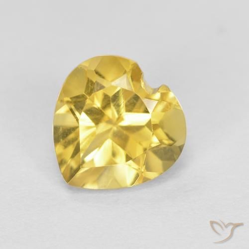 0.76ct Naturale Giallo Toscana Citrino, Cuore, VVS-VS