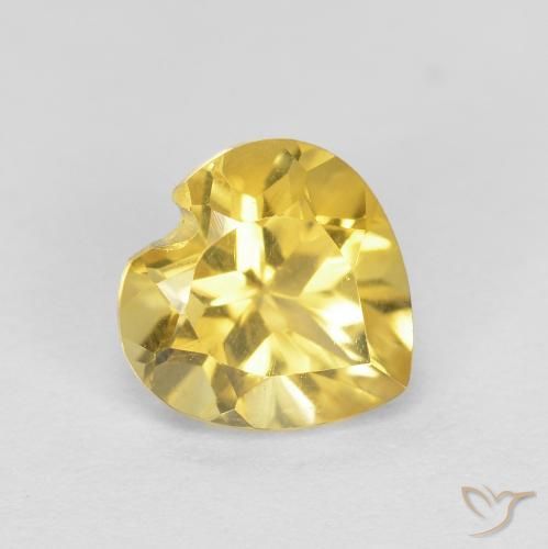 Citrino Giallo Toscana naturale da 0.76 ct, Cuore, VVS-VS