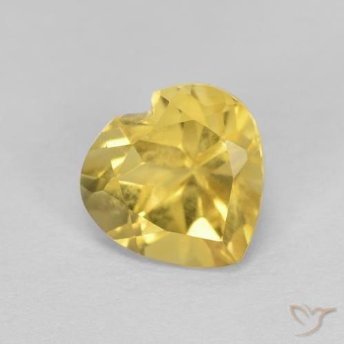 0.79ct Naturale Giallo medio Citrino, Cuore, VVS-VS