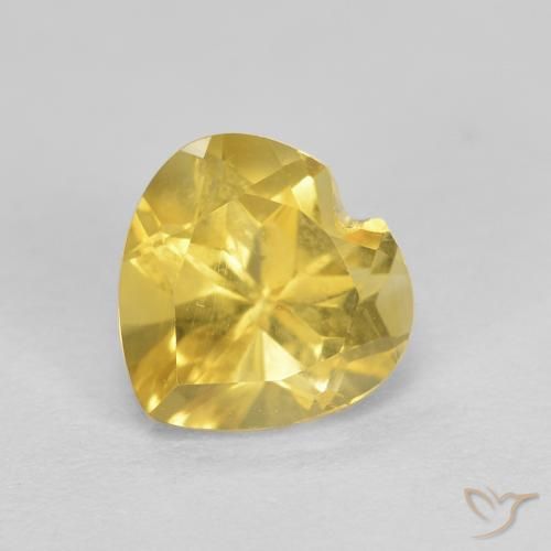 Citrino Giallo medio naturale da 0.79 ct, Cuore, VVS-VS