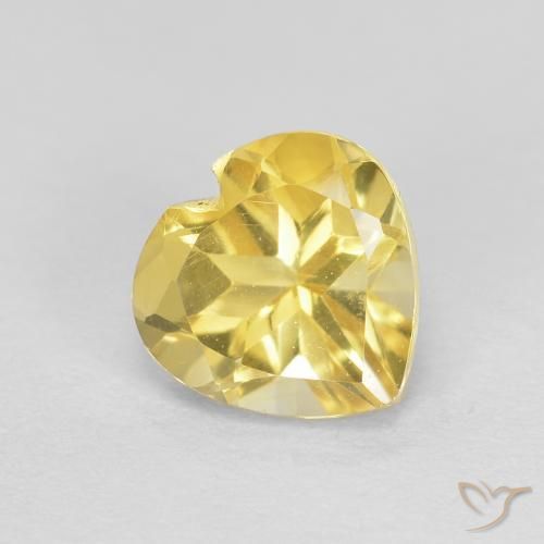 0.77ct Naturale Giallo medio Citrino, Cuore, VVS-VS