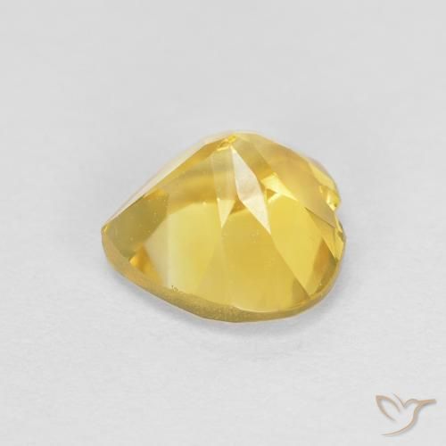 Citrino Giallo medio naturale da 0.77 ct, Cuore, VVS-VS