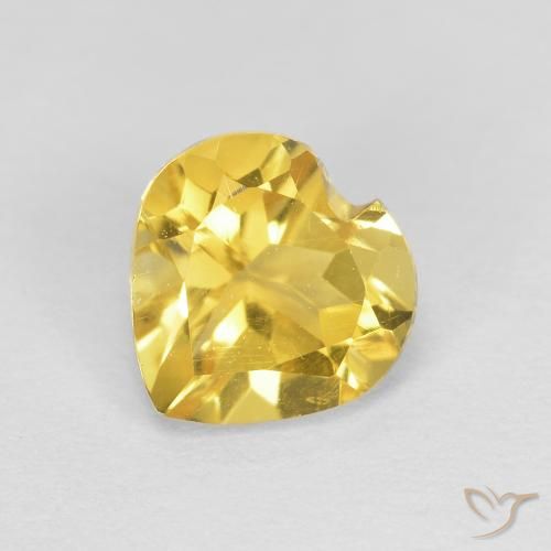 0.79ct Naturale Giallo Toscana Citrino, Cuore, VVS-VS