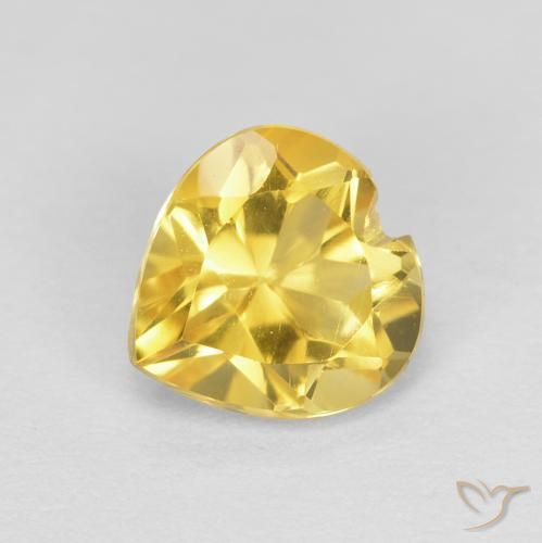 0.78ct Naturale Giallo Toscana Citrino, Cuore, VVS-VS