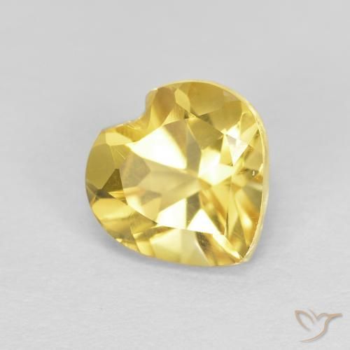 0.78ct Naturale Giallo medio Citrino, Cuore, VVS-VS